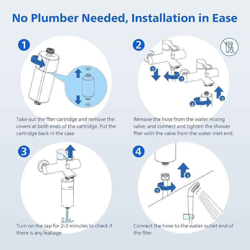 Philips Shower Filter Water Softener with Double Mesh & NSF Certified KDF Material - Black - Image 5
